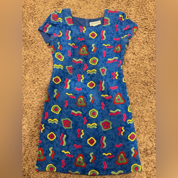Jessica Howard Dresses & Skirts - Jessica Howard Vintage Abstract Design Blue Dress
